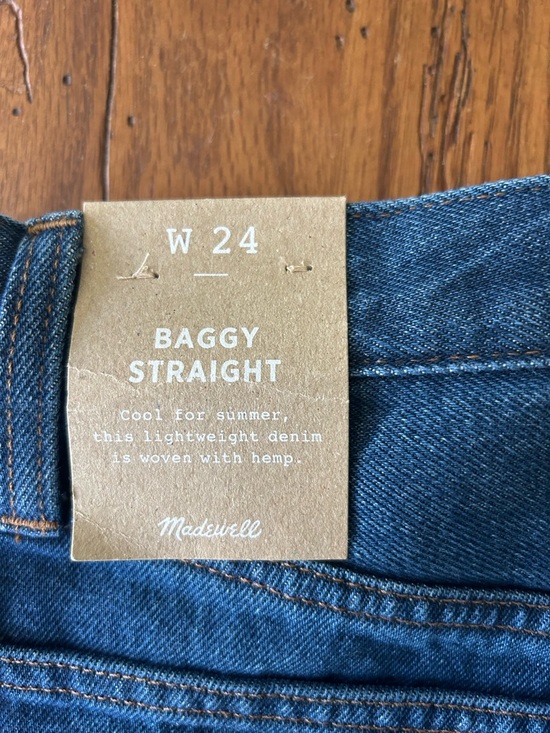 Madewell Mid-Rise Wide Leg Jeans in Dark Blue - Picture 5 of 8